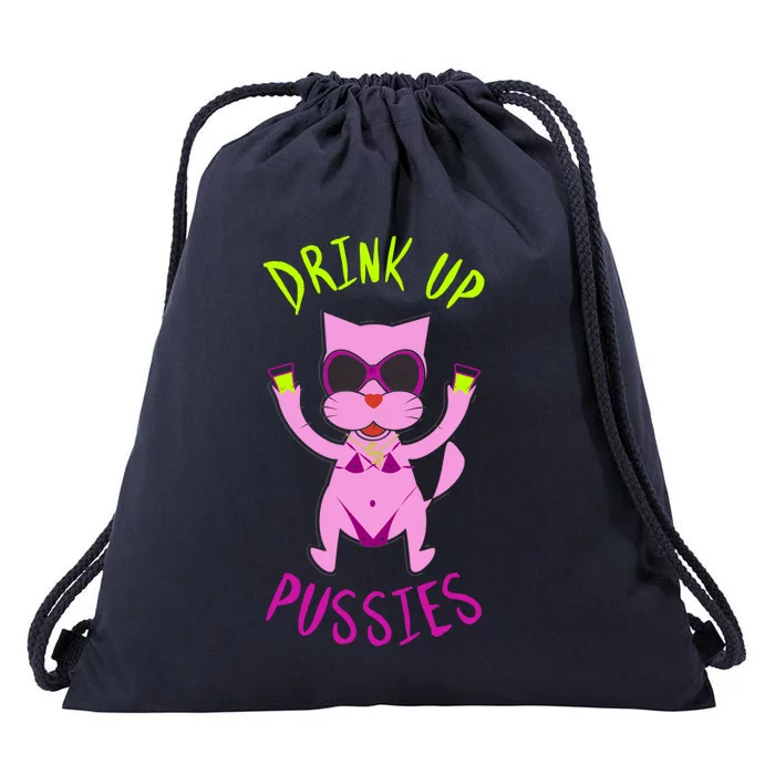 Up Pussies Party Witches And Bitches Gift Cat Lovers Sign Gift Drawstring Bag