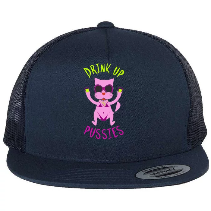 Up Pussies Party Witches And Bitches Gift Cat Lovers Sign Gift Flat Bill Trucker Hat