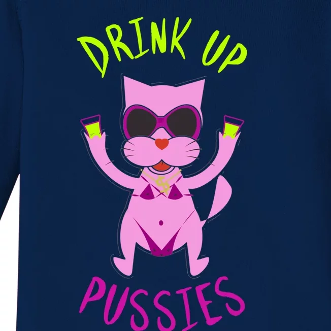 Up Pussies Party Witches And Bitches Gift Cat Lovers Sign Gift Baby Long Sleeve Bodysuit