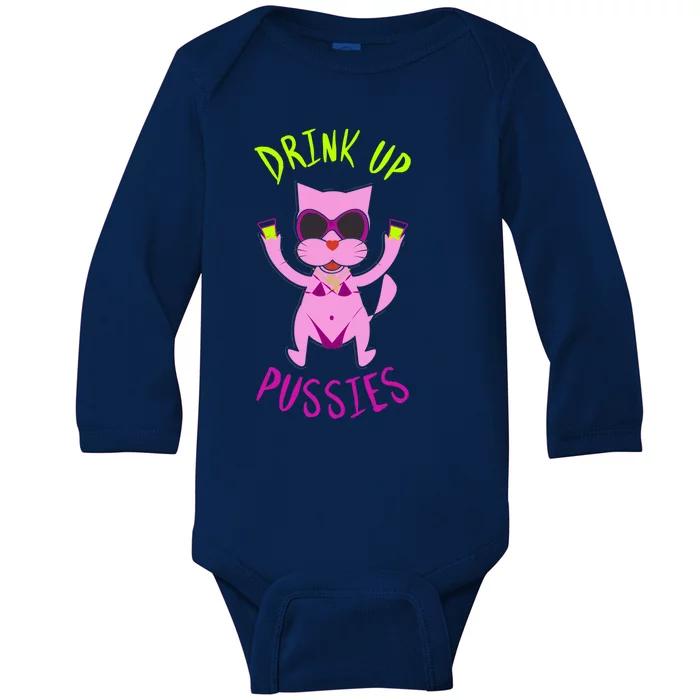 Up Pussies Party Witches And Bitches Gift Cat Lovers Sign Gift Baby Long Sleeve Bodysuit