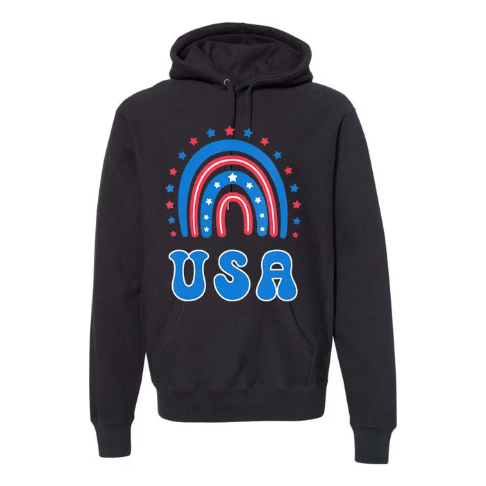 Usa Patriotic Proud To Be An American Premium Hoodie