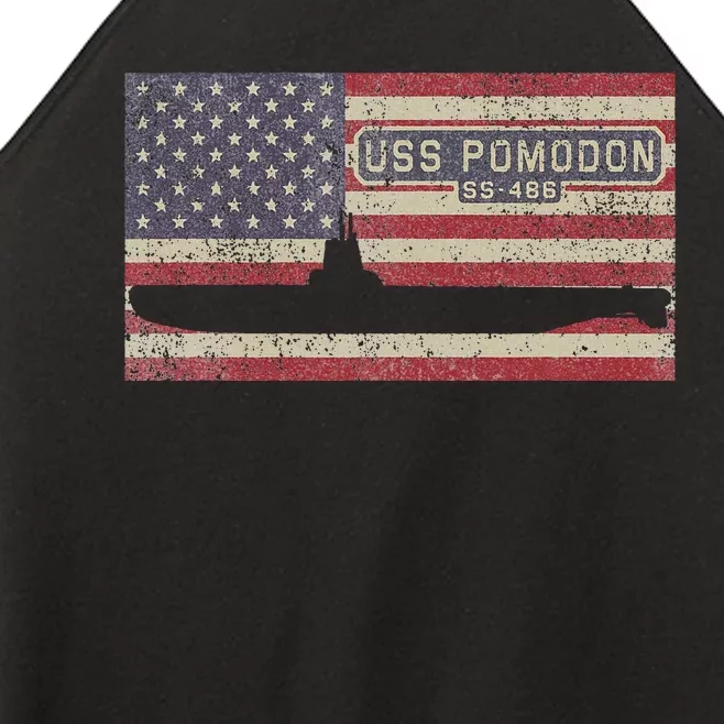 Uss Pomodon Ss486 Submarine Usa American Flag Women’s Perfect Tri Rocker Tank