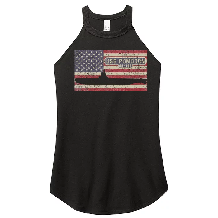 Uss Pomodon Ss486 Submarine Usa American Flag Women’s Perfect Tri Rocker Tank