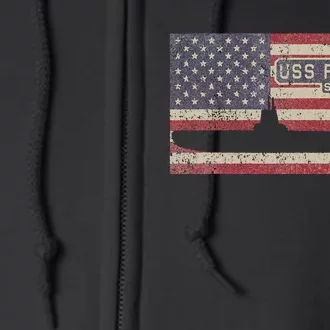 Uss Pomodon Ss486 Submarine Usa American Flag Full Zip Hoodie