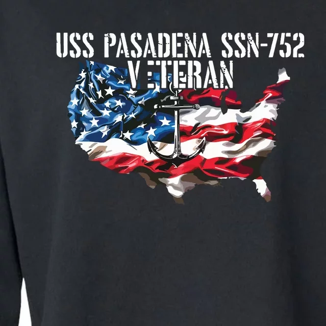 Uss Pasadena Ssn793 Attack Submarine Veteran Us Flag Premium Cropped Pullover Crew