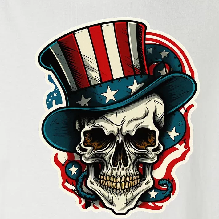 USA Proud Skull Top Hat American Flash Tattoo Retro 4th July Toddler Long Sleeve Shirt