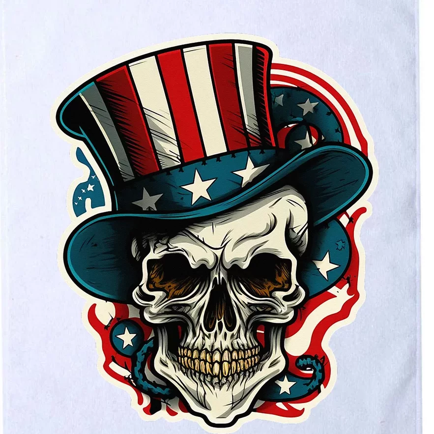 USA Proud Skull Top Hat American Flash Tattoo Retro 4th July Platinum Collection Golf Towel