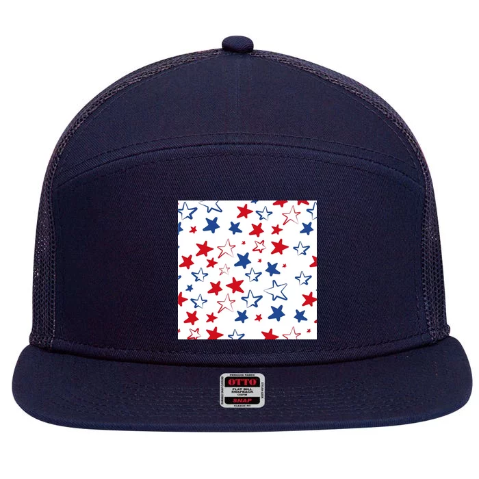 USA Pattern Stars 7 Panel Mesh Trucker Snapback Hat