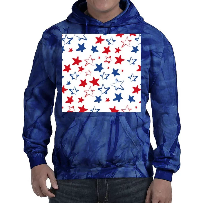 USA Pattern Stars Tie Dye Hoodie