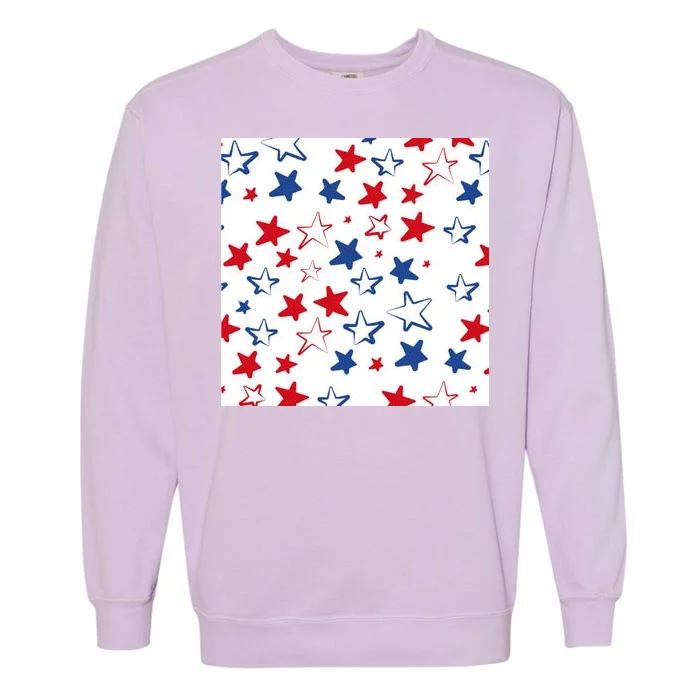 USA Pattern Stars Garment-Dyed Sweatshirt