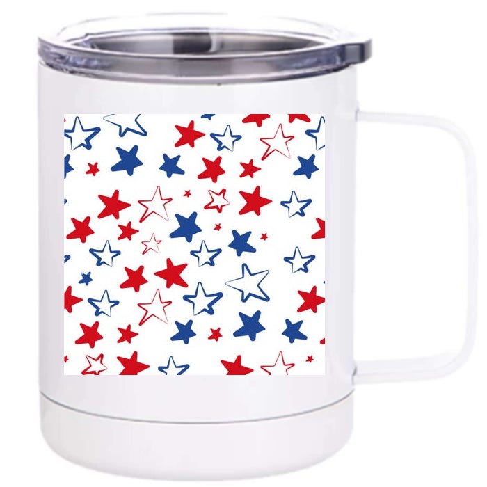 USA Pattern Stars Front & Back 12oz Stainless Steel Tumbler Cup