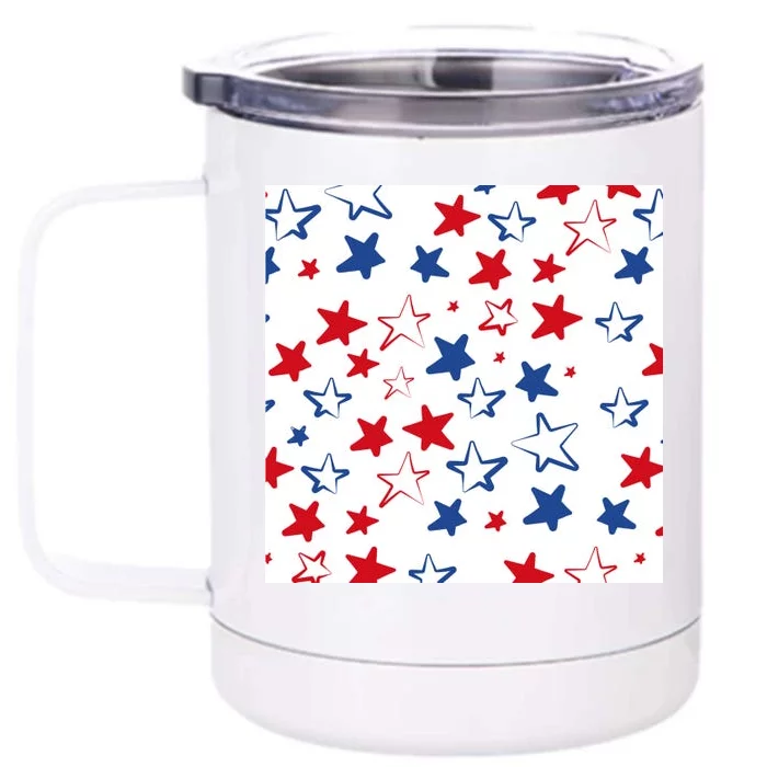 USA Pattern Stars Front & Back 12oz Stainless Steel Tumbler Cup