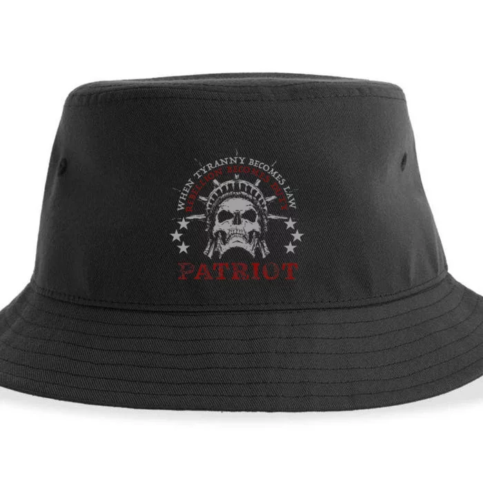 US Patriots Skull Tyranny Rebellion Freedom 2nd Amendment Sustainable Bucket Hat