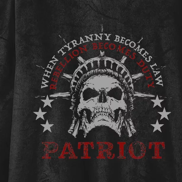 US Patriots Skull Tyranny Rebellion Freedom 2nd Amendment Hooded Wearable Blanket