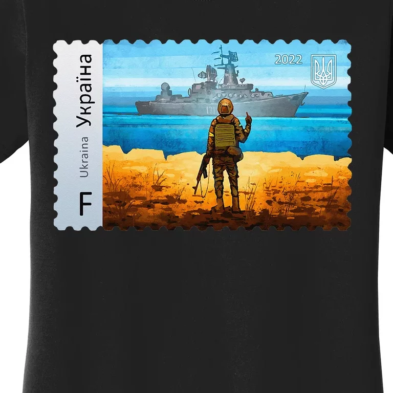 ukraine postage stamp flag pride mors day Women's T-Shirt