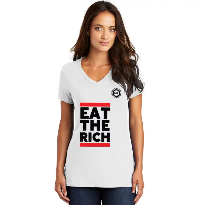 UAW President Shawn Fain Eat The Rich Women's V-Neck T-Shirt