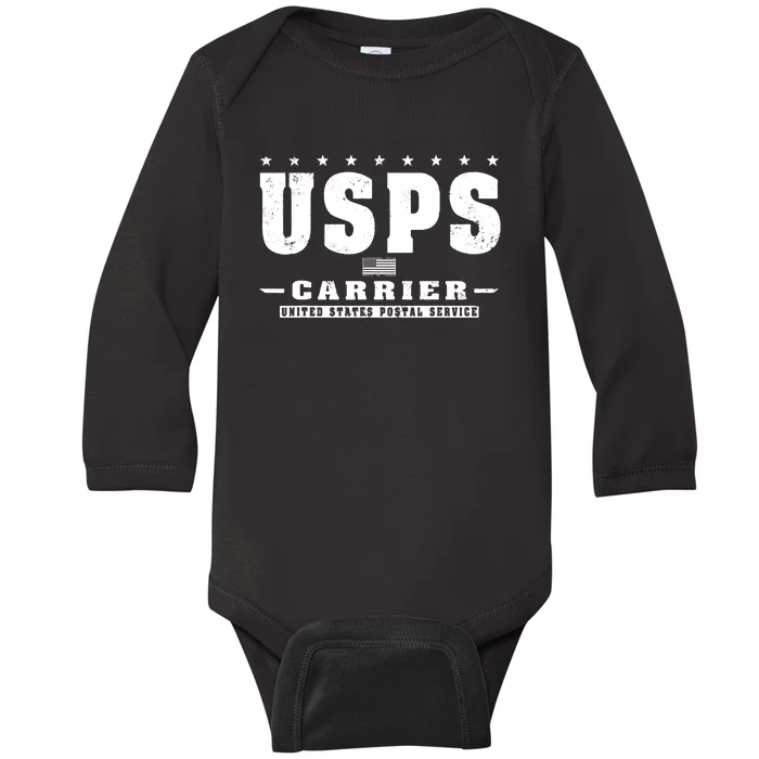 Us Postal Service Carrier Distressed Baby Long Sleeve Bodysuit