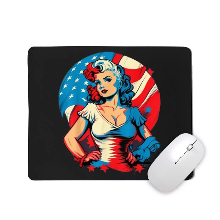 Unleash Patriotic Spirit. Seductive Vintage American Flag Mousepad