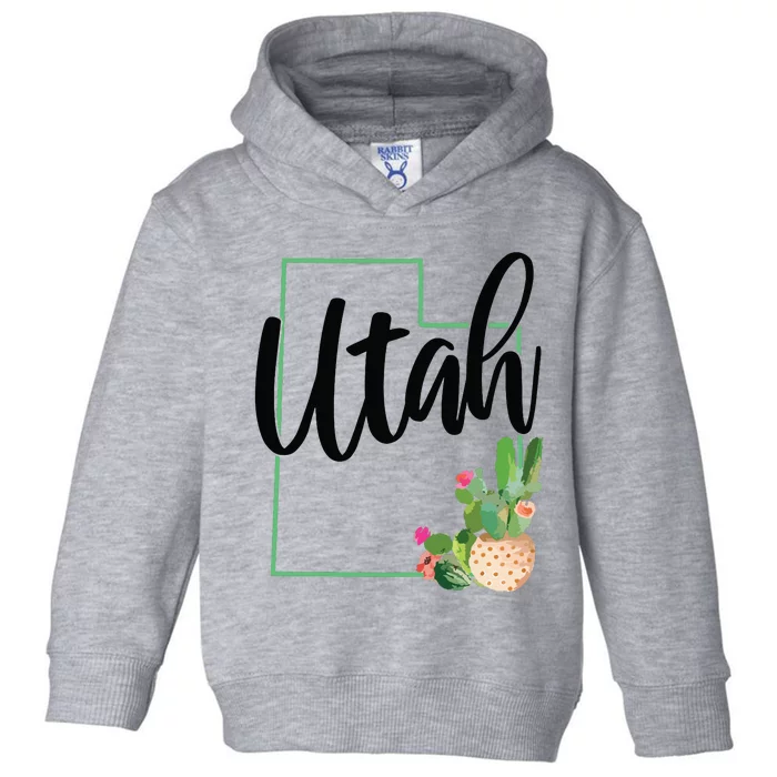 Utah Pride State Map Cactus Vintage Utah Toddler Hoodie