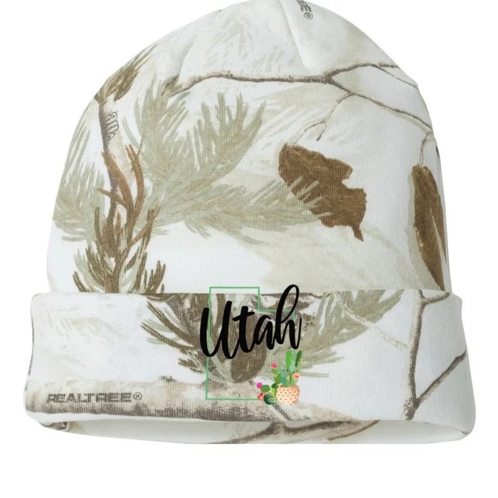 Utah Pride State Map Cactus Vintage Utah Kati - 12in Camo Beanie