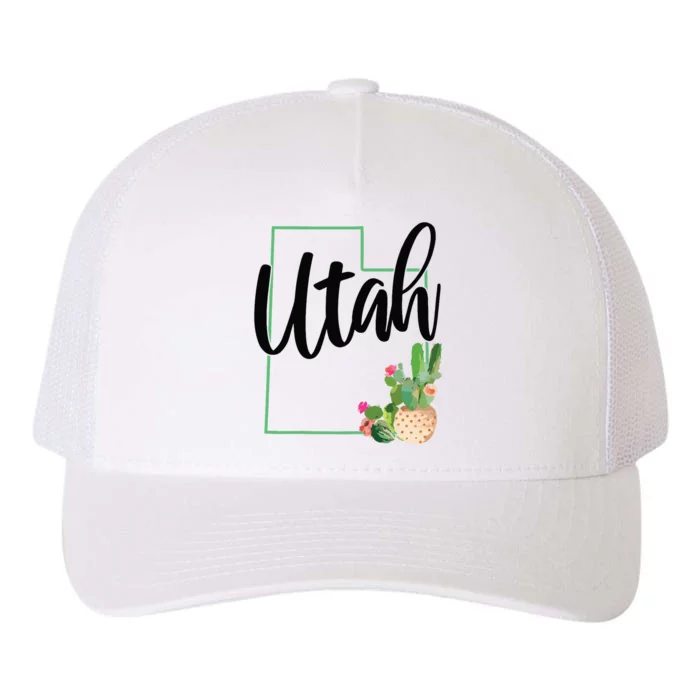 Utah Pride State Map Cactus Vintage Utah Yupoong Adult 5-Panel Trucker Hat