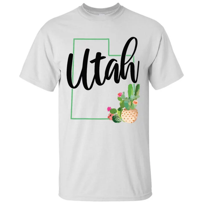 Utah Pride State Map Cactus Vintage Utah Tall T-Shirt