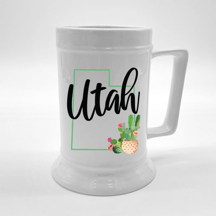 Utah Pride State Map Cactus Vintage Utah Front & Back Beer Stein