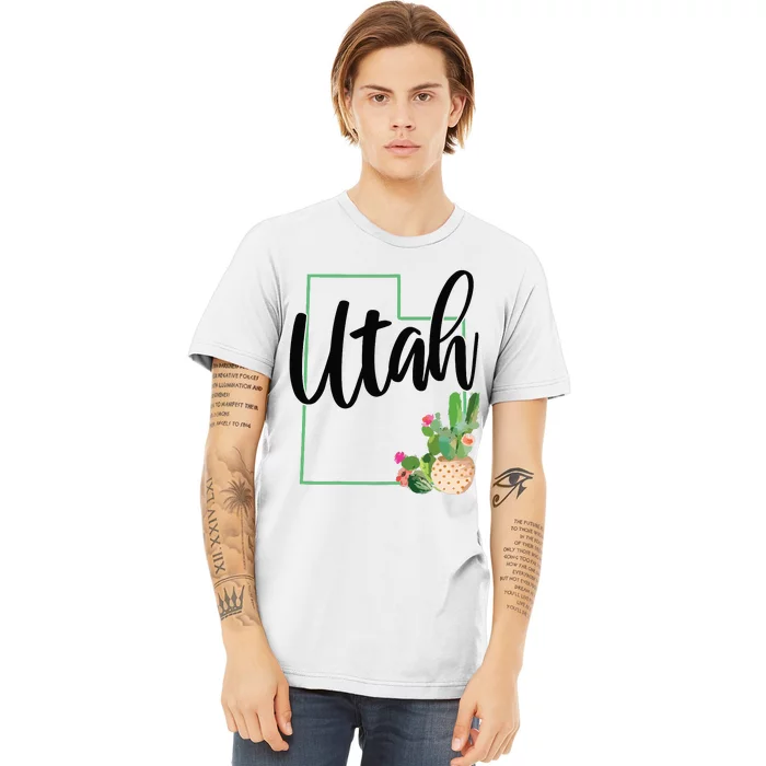 Utah Pride State Map Cactus Vintage Utah Premium T-Shirt