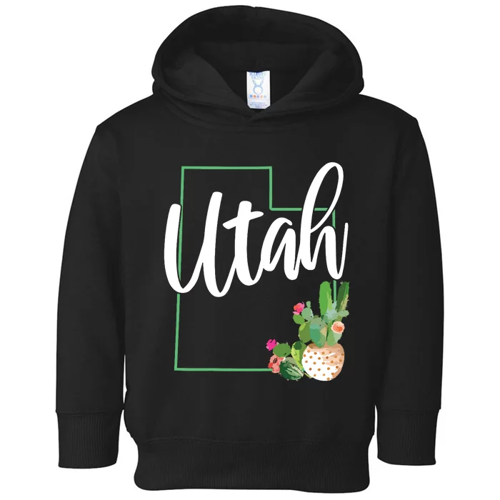 Utah Pride State Map Cactus Toddler Hoodie