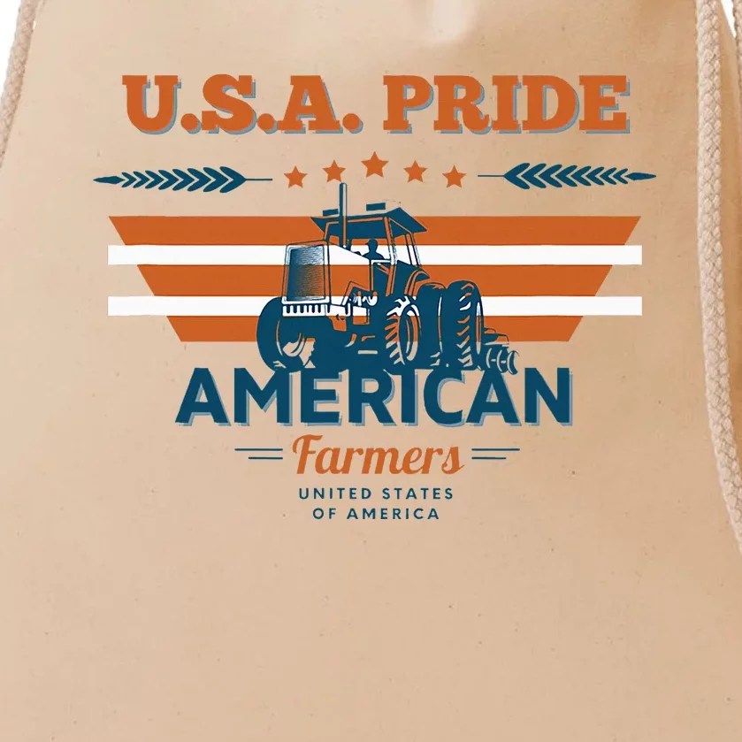 Usa Pride The American Farmers Support Drawstring Bag