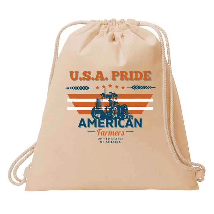 Usa Pride The American Farmers Support Drawstring Bag