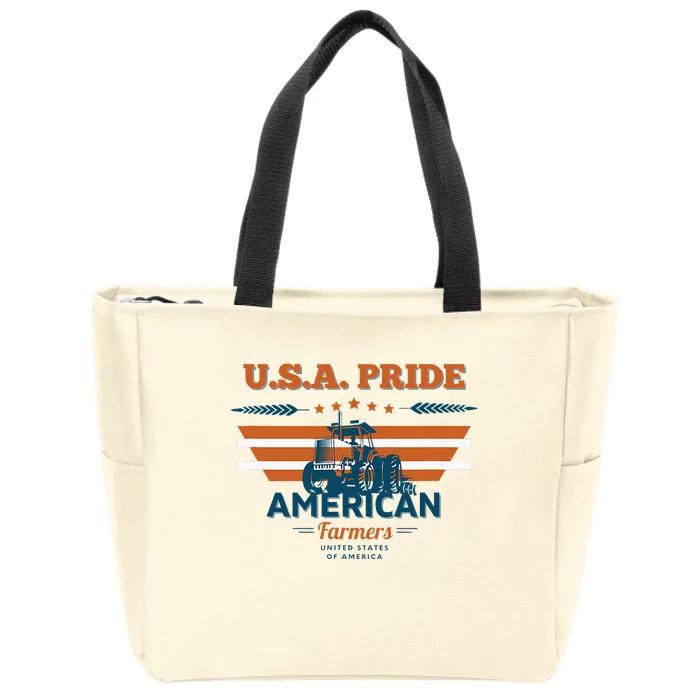 Usa Pride The American Farmers Support Zip Tote Bag