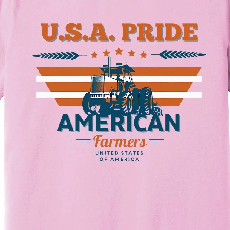 Usa Pride The American Farmers Support Premium T-Shirt