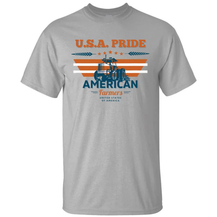 Usa Pride The American Farmers Support Tall T-Shirt