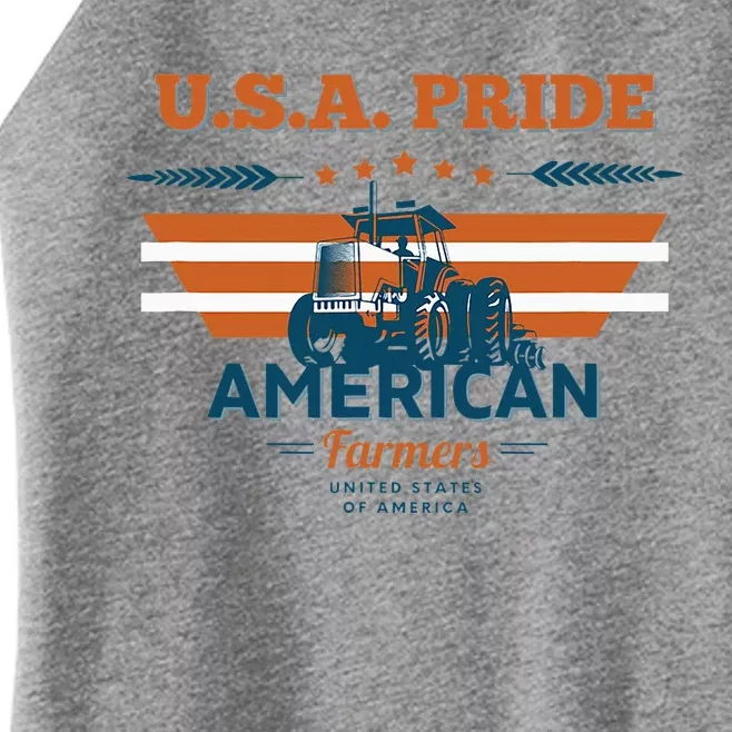 Usa Pride The American Farmers Support Women’s Perfect Tri Rocker Tank