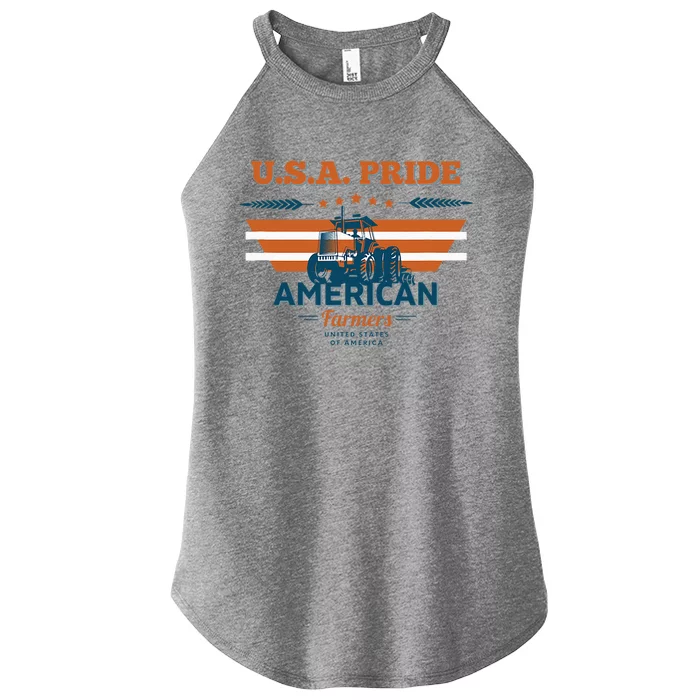 Usa Pride The American Farmers Support Women’s Perfect Tri Rocker Tank