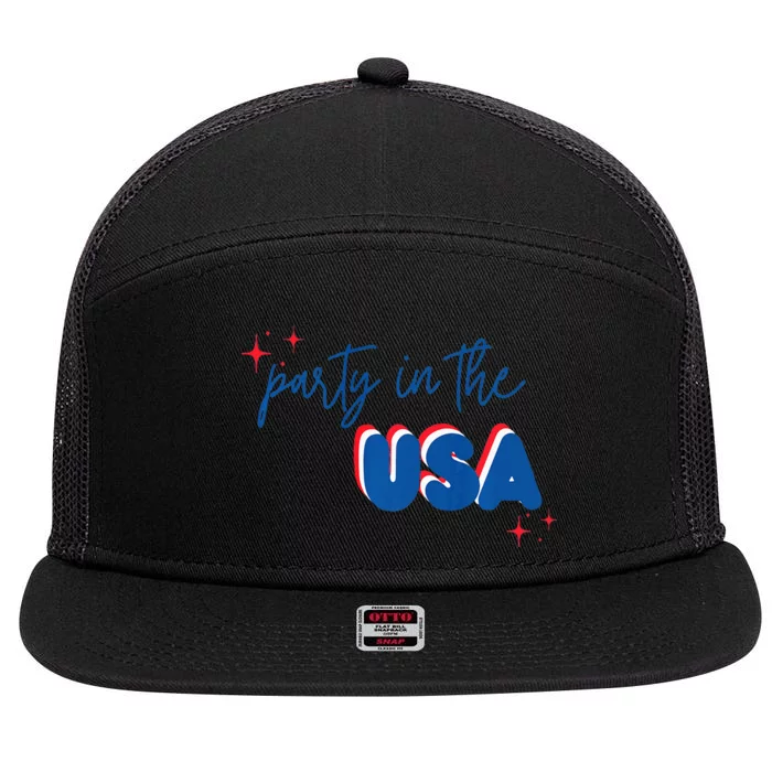 USA Party Tee Premium 7 Panel Mesh Trucker Snapback Hat