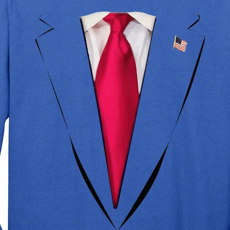 Usa President Trump Suit Easy Halloween Costume Tall Long Sleeve T-Shirt