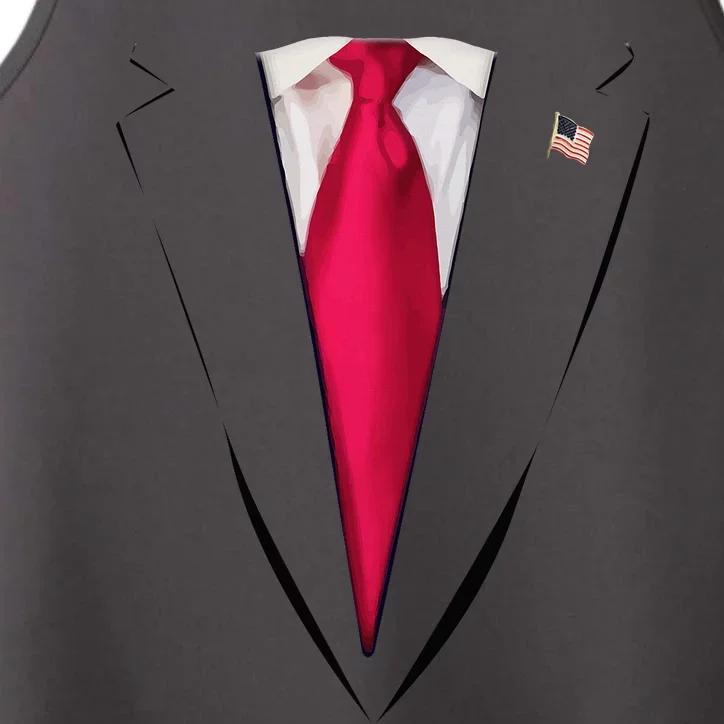 Usa President Trump Suit Easy Halloween Costume Performance Tank