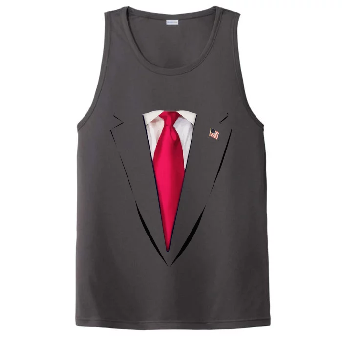 Usa President Trump Suit Easy Halloween Costume Performance Tank