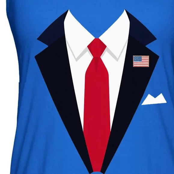 Usa President Trump Suit Easy Halloween Costume Ladies Essential Flowy Tank