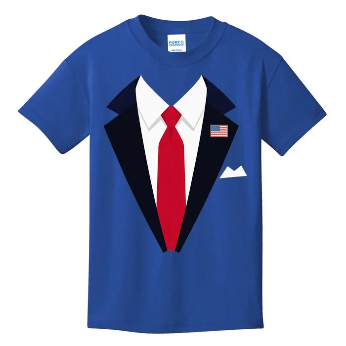 Usa President Trump Suit Easy Halloween Costume Kids T-Shirt