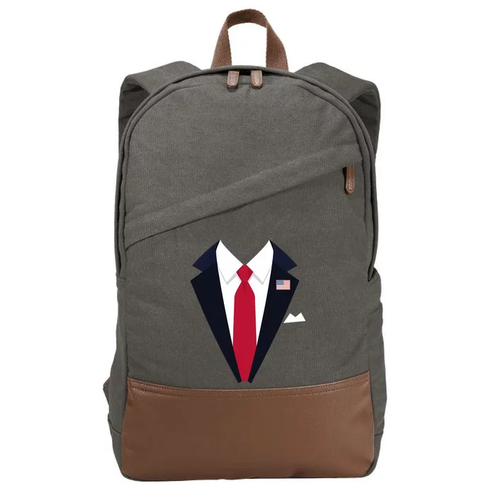 Usa President Trump Suit Easy Halloween Costume Long Sleeve Cotton Canvas Backpack