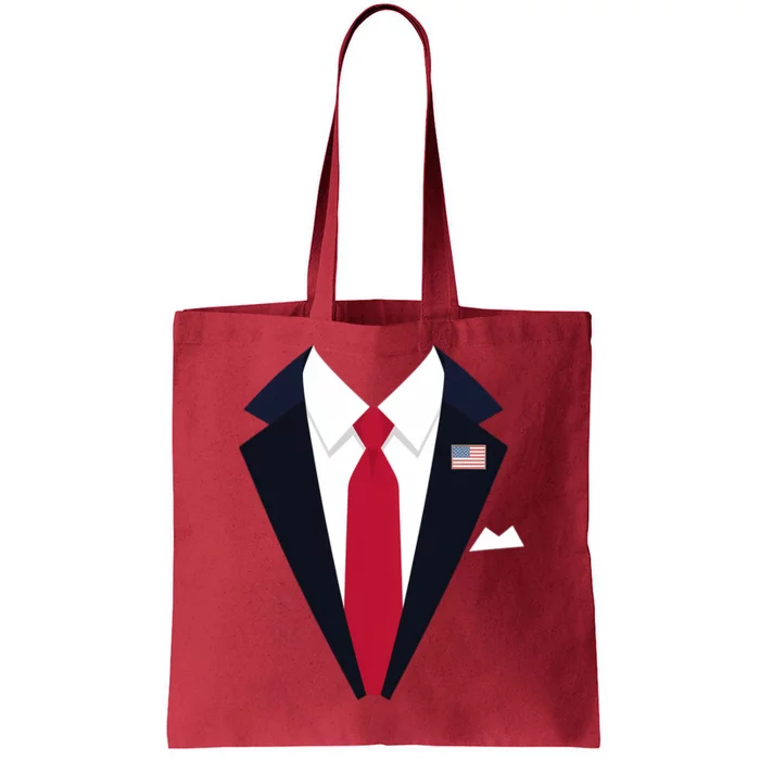 Usa President Trump Suit Easy Halloween Costume Long Sleeve Tote Bag