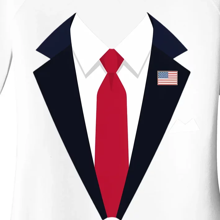 Usa President Trump Suit Easy Halloween Costume Long Sleeve Women's Perfect Tri Tunic Long Sleeve Shirt