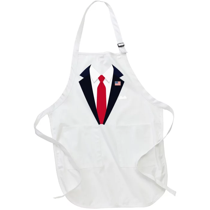 Usa President Trump Suit Easy Halloween Costume Full-Length Apron With Pocket