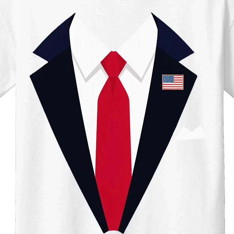 Usa President Trump Suit Easy Halloween Costume Kids T-Shirt