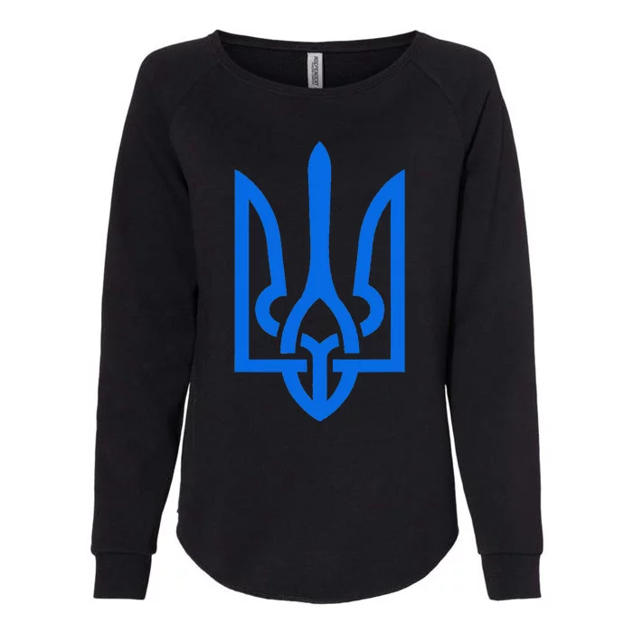 Ukrainian Patriotic Tryzub Trident Stand With Ukraine Womens California Wash Sweatshirt