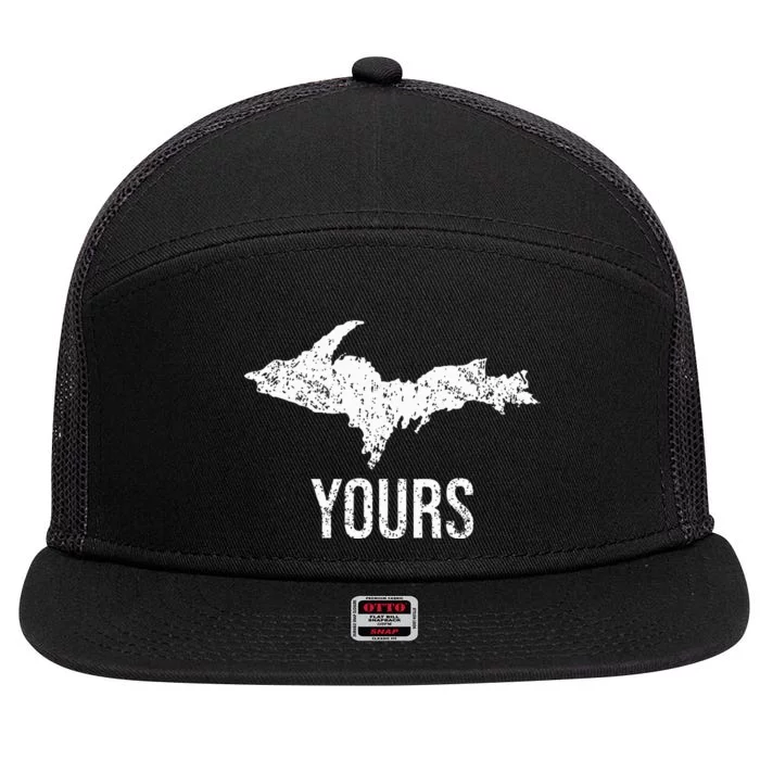 Upper Peninsula Up Yours Yooper Pride Michigan Roots 7 Panel Mesh Trucker Snapback Hat