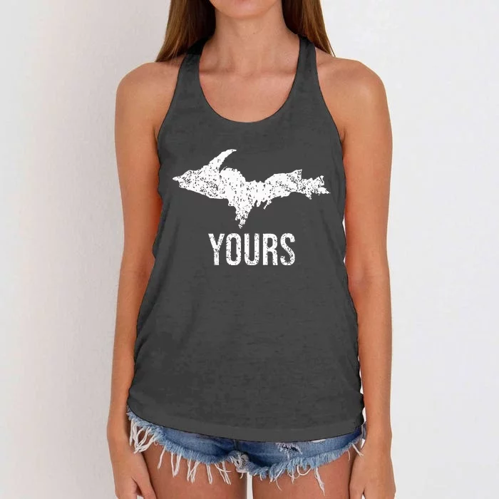 Upper Peninsula Up Yours Yooper Pride Michigan Roots Women's Knotted Racerback Tank